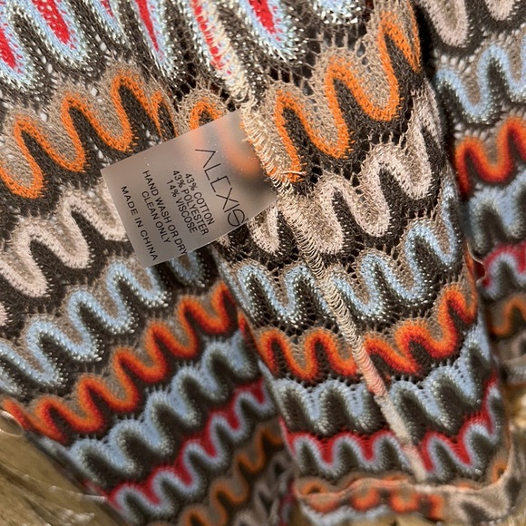 ALEXIS *Genista* brown chevron print fringe tassel robe duster dress kimono L - Picture 6 of 8